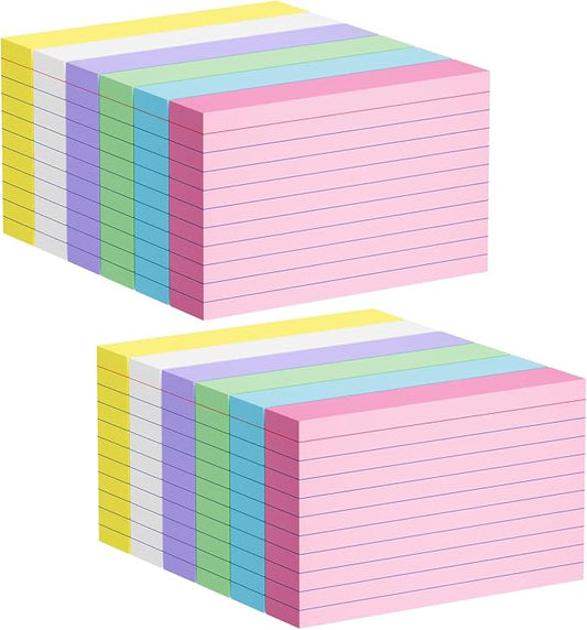 600 Count Colored Index Cards 3x5 in Ruled Flash Cards for Studying, 12 Pack of 50, Multilcolor Notecards Lined Flash Cards Bulk, Neon Flashcards Note Cards, 3x5 Index Cards for School, Home, Office