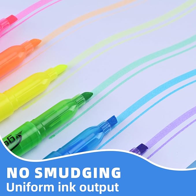 Assorted Colors Fluorescent Highlighters, 36 Pack, Chisel Tip Colored Highlighter Bulk, Quickly Drying, Perfect for Adults Classroom, School, Office, Bible Study