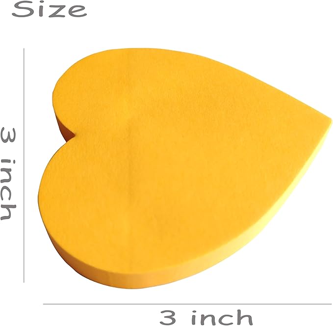 Heart Sticky Notes Cute 3x3 Inches (8 Pads/Total 656 Sheets), Heart Shaped Sticky Notes with 8 Bright Colors, Easy to Post, Strong Adhesive, Clean Removal for Home, Office