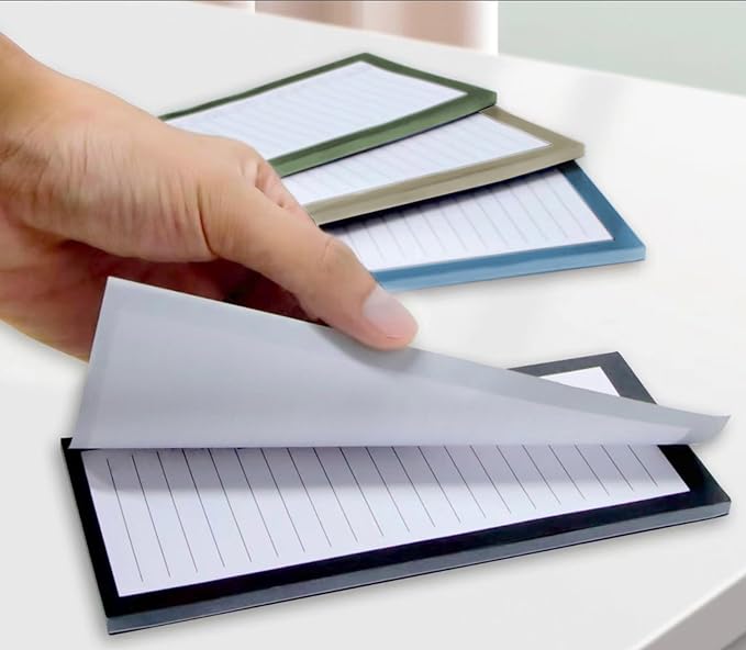 FLIPPED 4 Pack Magnetic Notepads for Refrigerator, Notepad Grocery List Large Magnet Pad for Fridge,Full Magnet Back Design Magnetic Memo Pads for Grocery List, Shopping List, to-Do List(200 Sheets)