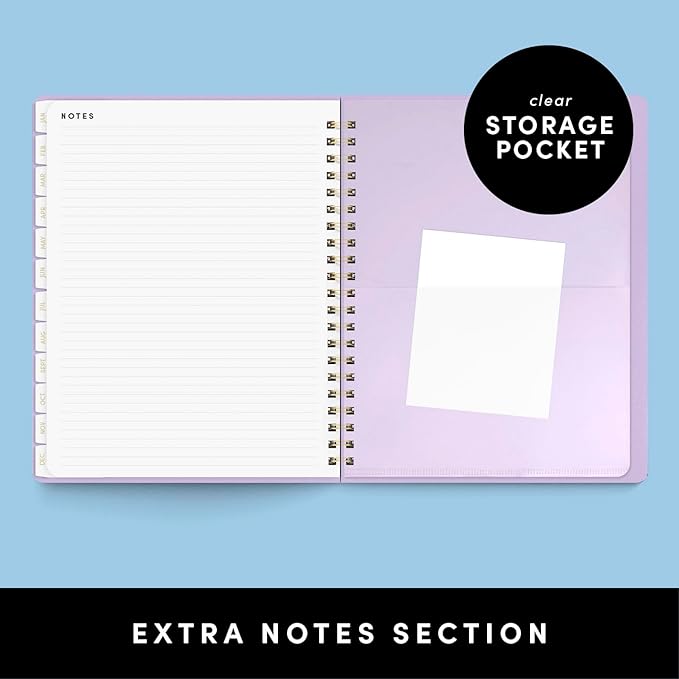 PAPERAGE 2026 Weekly & Monthly Planner, 12 Months (January 2026 - December 2026), 9.2 in x 11.2 in, Spiral Bound 2026 Planner with Weekly, Monthly & Yearly Views, Note Pages & Inner Pocket – Black