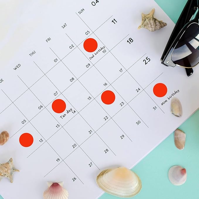 1400 Pcs Red Dot Stickers 3/4" Round Color Coding Label Circle Stickers Colored Dots for Office,Classroom,Papers Etc