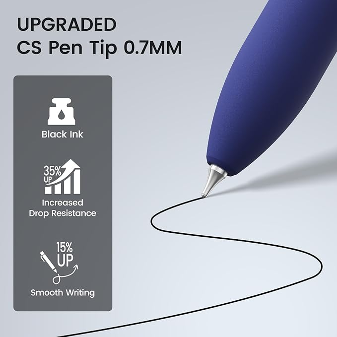 16Pcs Black Gel Pens - 0.7mm Medium Point Black Ink Pens | Smooth Writing - Quick Drying Retractable Pen for Men Women (Vintage - 16Pcs)
