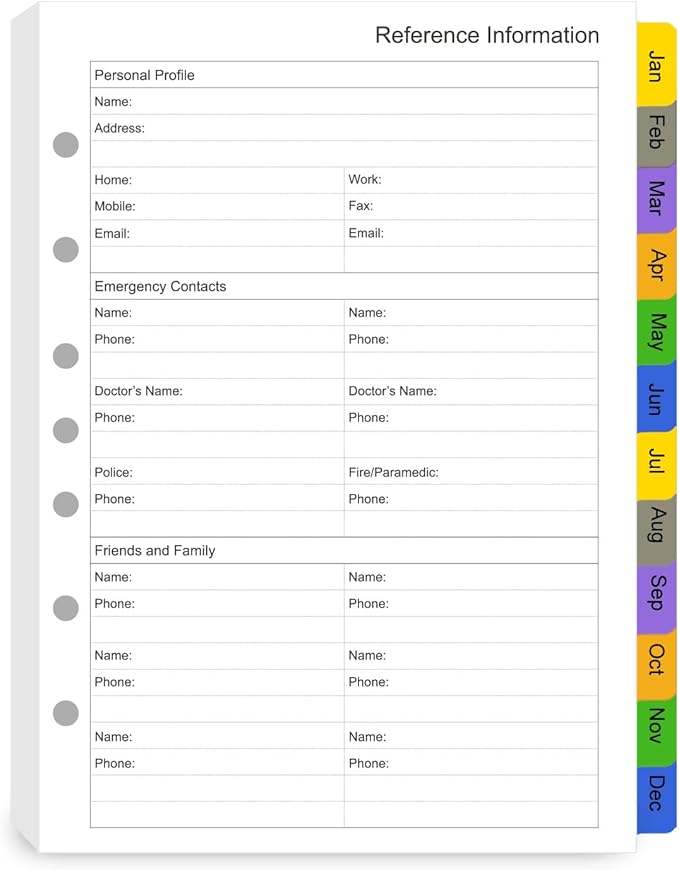 Tiankool 2026 Planner Refill for A5 7-Ring Binder,Weekly & Monthly Planner Inserts Runs from Jan 2026 to Dec 2026, 5-3/4" x 8-1/4"