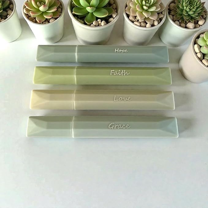 Sixhaven Bible Highlighters No Bleed - Green - Pastel Highlighters Set of 4 - Chisel Tip Highlighter for Bible Study Supplies - Hope Faith Grace Love Markers - Journaling Supplies for Women & Men