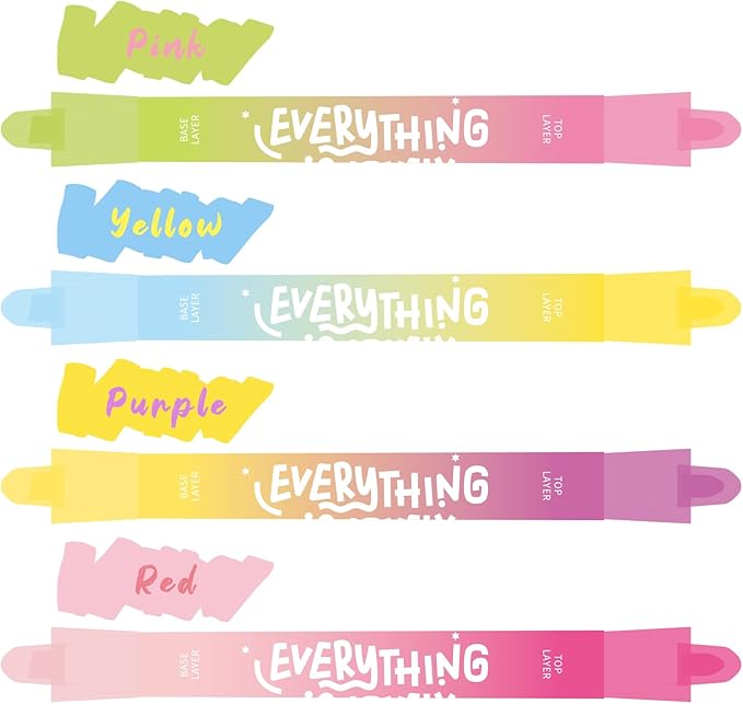 Pastel Highlighters and Highlighter Set for School - 8 Assorted Colors, Dual Tip 4-Pack with No-Bleed Quick Dry Ink, Chisel & Bullet Tips(macarom)