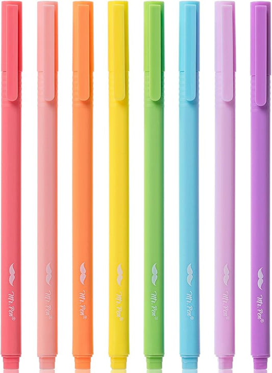 Mr. Pen- Highlighters, 8 Pack, Fine Tip, Pastel Colors, Cute Highlighters