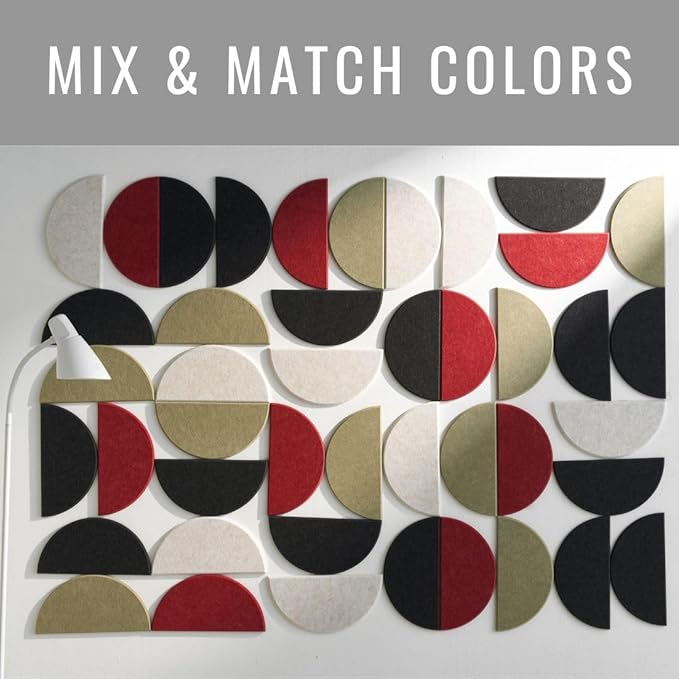 Large Bulletin Board Kit 48x36- Minimalist Wall Art to Replace Your Old Cork Boards for Walls for Office Decor - 24-Pack Semi-Circle Felt Wall Tiles for Home Office Décor (Sage)