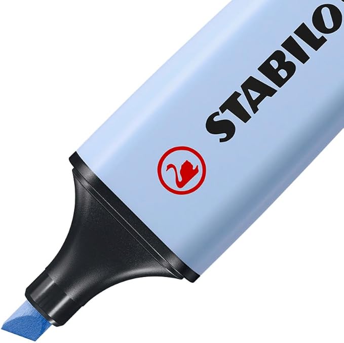 STABILO Highlighter BOSS ORIGINAL Pastel - Pack of 4 - Mellow Coral Red, Cherry Blossom Pink, Cloudy Blue, Dash of Lime