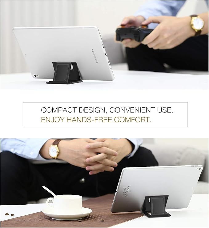 MoKo Adjustable Foldable Portable Electronic Device Stand, Compatible with 6-11 Inch Tablets and Phones, Strong and Durable ABS and Rubber Construction, Easy to Adjust and Fold