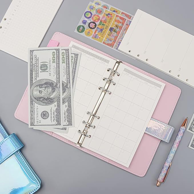 AxeWoodz A6 Refill Paper 3 Pack Undated Daily Weekly Monthly Binder Inserts 6-Hole Punched Filler Paper Planner Refills, 135 Sheets/270 Pages Refillable Planner Binder Papers