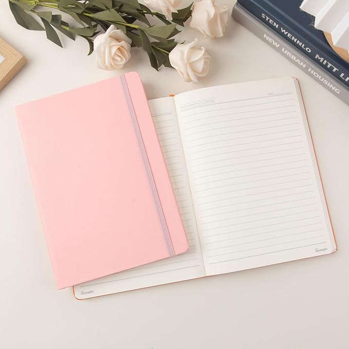Lined Journal Notebook for Work with 160 Pages, 5.6" x 8" Hardcover Notebooks Journals Medium Size for Writing Women Men