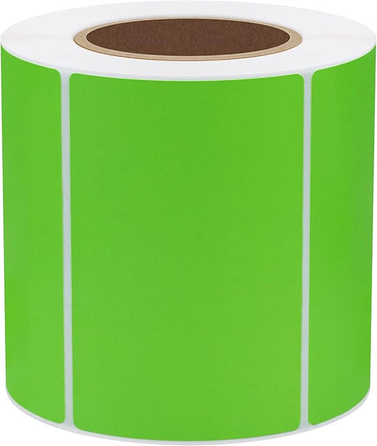 Hybsk 3x2 inch Color Direct Thermal Labels for Shipping, Barcodes, Address, Compatible with Rollo Label Printer & Zebra Desktop Printers (3"x2",Green)