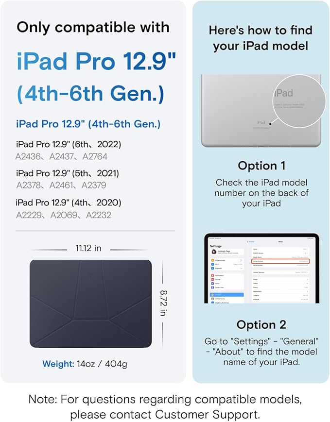 MOFT Dynamic Folio Tablet Stand for Desk Compatible with iPad Pro 12.9" (6th 2022 | 5th 2021 | 4th 2020), Slim Magnetic Tablet Holder Case with 20+ Viewing Angles, Navy Blue x Oz Green