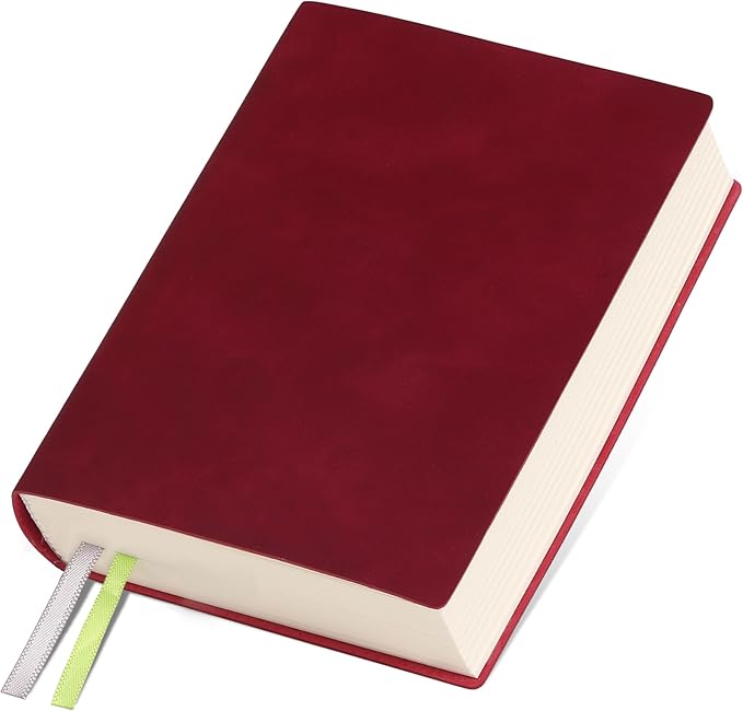 Thick Blank Journal Notebook 400 Pages 3.9 × 5.5 No Lines Soft Leather Pocket Blank Notebook for Women Drawing Book Memo Writing Sketch Diary Notebook Upgrade Page (wine red)