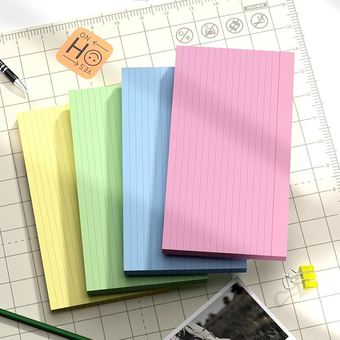 100 Count Colored Index Cards 5x8 Lined Colorful Notecards 4 Color Lined Flashcards for Studying 5 x 8 Index Cue Cards Ruled Notecards Multicolor Note Cards Flash Cards for Notes Office School Recipes