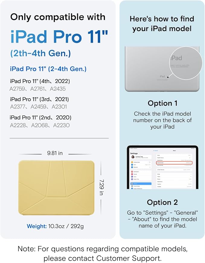 MOFT Dynamic Folio Tablet Stand for Desk Compatible with iPad Pro 11" (4th 2022 | 3rd 2021 | 2nd 2020), Slim Magnetic Tablet Holder Case with 20+ Viewing Angles, Panna Cotta x Faded Jeans
