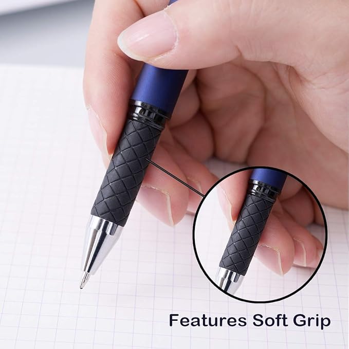 MiSiBao 0.7mm Black Ink Gel Ink Rollerball Pens 2 in 1 Medium Point Pens with Stylus Work Pen Smooth Writing for Office Black gel pen (Black-18pack)