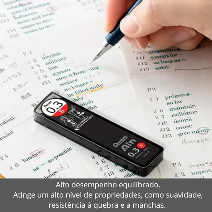 Pentel Ain Leads Refill - 0.9mm 2B