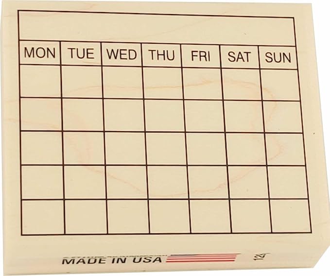 Stamps by Impression Monday Start Calendar Rubber Stamp 2.25" x 2.75"