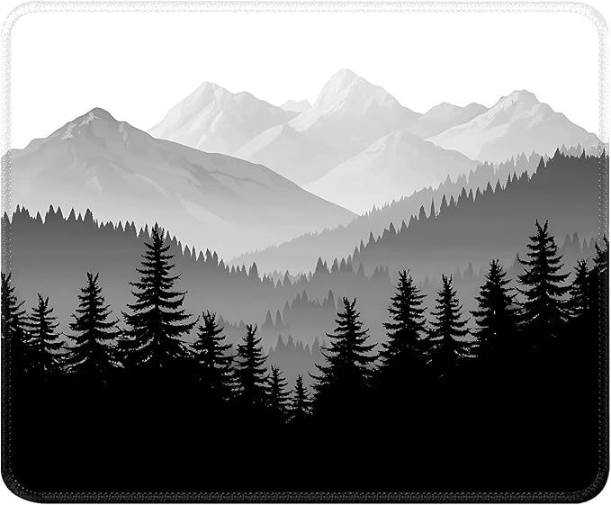 Misty Forest Desk Pad Mat with Stitched Edges and Non-Slip Rubber Base, Premium-Textured Mouse Pad for Laptop, Computer & PC, Gaming & Working, Waterproof Mousepad