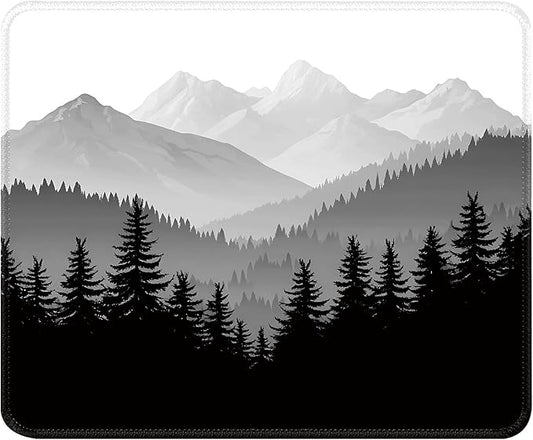 Misty Forest Desk Pad Mat with Stitched Edges and Non-Slip Rubber Base, Premium-Textured Mouse Pad for Laptop, Computer & PC, Gaming & Working, Waterproof Mousepad