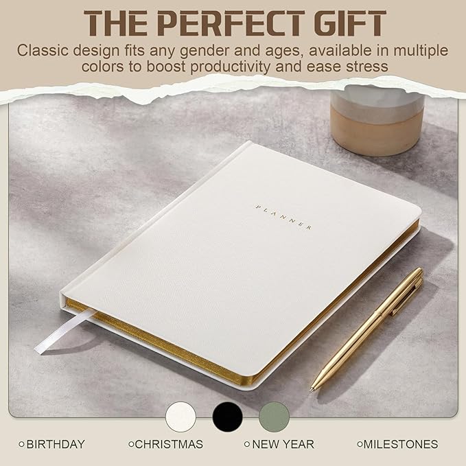 Productivity 2026 Planner Undated Daily Weekly Monthly Time Management & Organization Goal Achievement for Professionals & Students Workers(White)