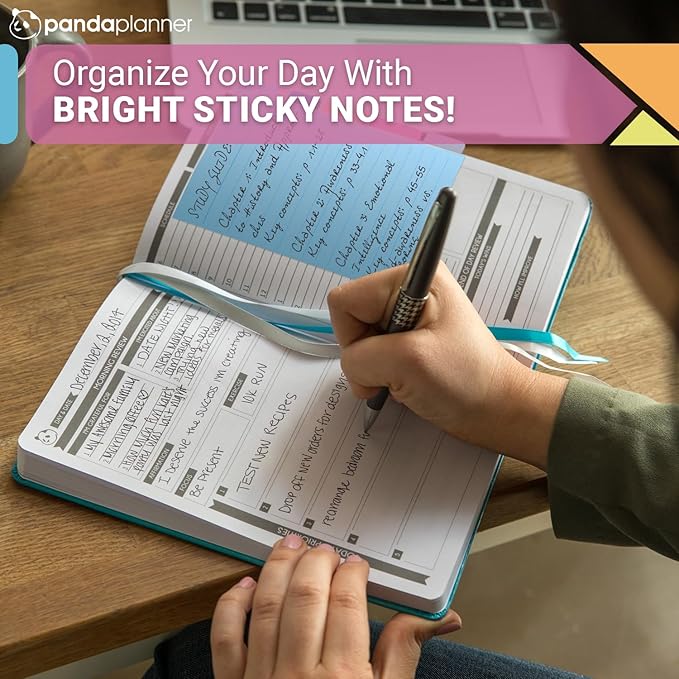 Panda Planner Sticky Notes Set – 140 Assorted Spring Colors with Tabbed, Dotted, Lined & Blank Notes – Colorful Adhesive Tabs for Home, Office & School Organization, Productivity & Planning