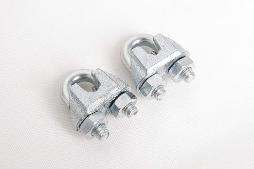 Wire Rope Clamp 1/8 inch 10 Pack Zinc Plated - Wire Rope Clip - Wire Cable Clamps