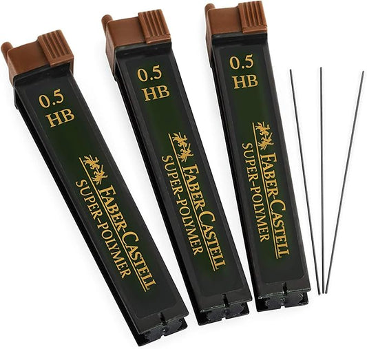 Faber-Castell Super-Polymer Refill Leads - 0.5mm HB - 3 Tubes - 36 Leads