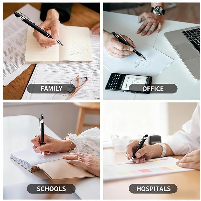 15 Pack Motivational Pen Set - Inspirational Quotes Retractable Ballpoint Pens for Office School Supplies, Encouragement Gifts for Women Men, Black
