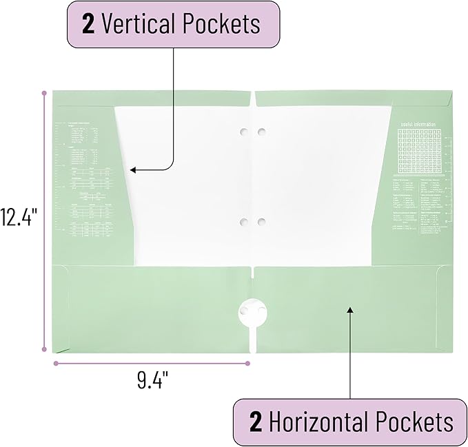 Mr. Pen- Pocket Folders Bulk, 4 Pocket, 24 Pack, Pastel Colors, Folders with Pockets 3 Hole Punched