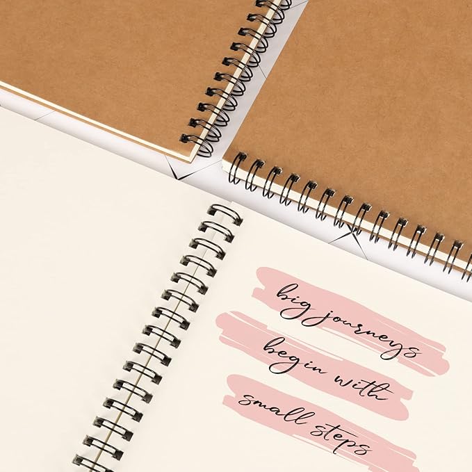 EOOUT 12 Pack A5 Blank Spiral Notebooks Sketchbooks, Unlined Journals 5.5 x 8.3in, 50 Sheets 100 Pages, Diary Sketch Books for Drawing, Art, Students, Office
