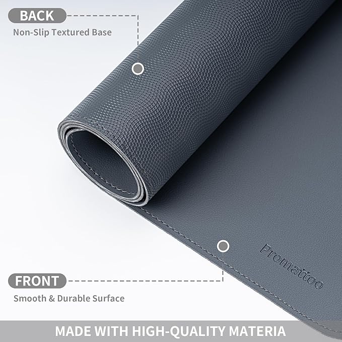 Oversized Non-Slip Desk Pad Protector with Premium Gift Box – Vegan Leather Waterproof Laptop Mat for Keyboard & Mouse, Grips Desk Firmly – Large Office Pad– Dusk Navy