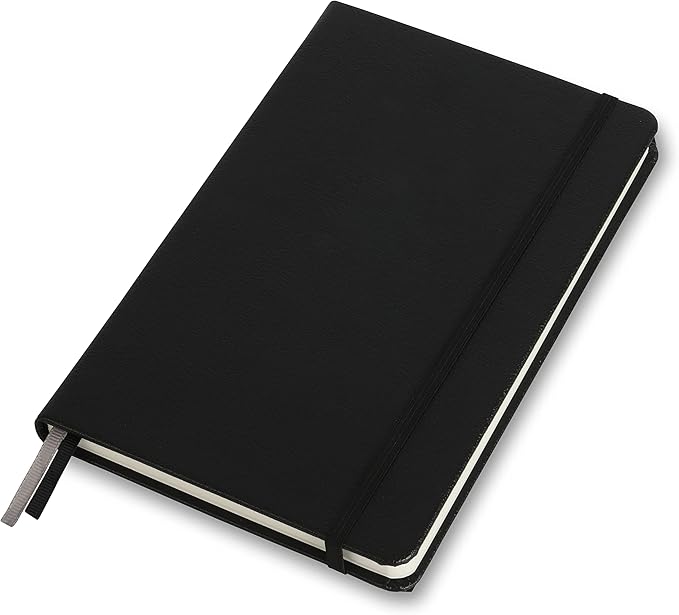 Minimalism Art, Premium Hard Cover Notebook Journal, Classic 5" x 8.3", 122 Numbered Pages, Gusseted Pocket, Ribbon Bookmark, Extra Thick Ink-Proof Paper 120gsm, San Francisco (Plain, Black)