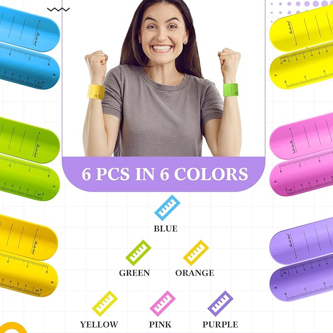 6 Pcs Nurse Silicone Bracelet to Do List Slap Silicone Reminder Bracelet Reusable Wearable Wrist Waterproof for Work Wrist Strap(Bright Color,Classic Style)