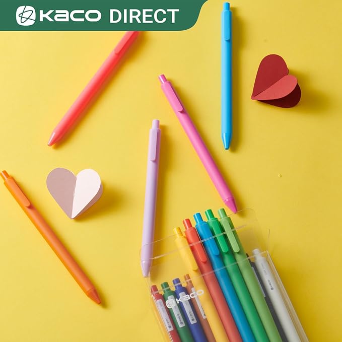 Kaco 20 Pieces Ballpoint Pens PURE, Black Ink Pens, 1.0 mm Medium Point, 20 Count Pack Pens for Journaling Note Taking