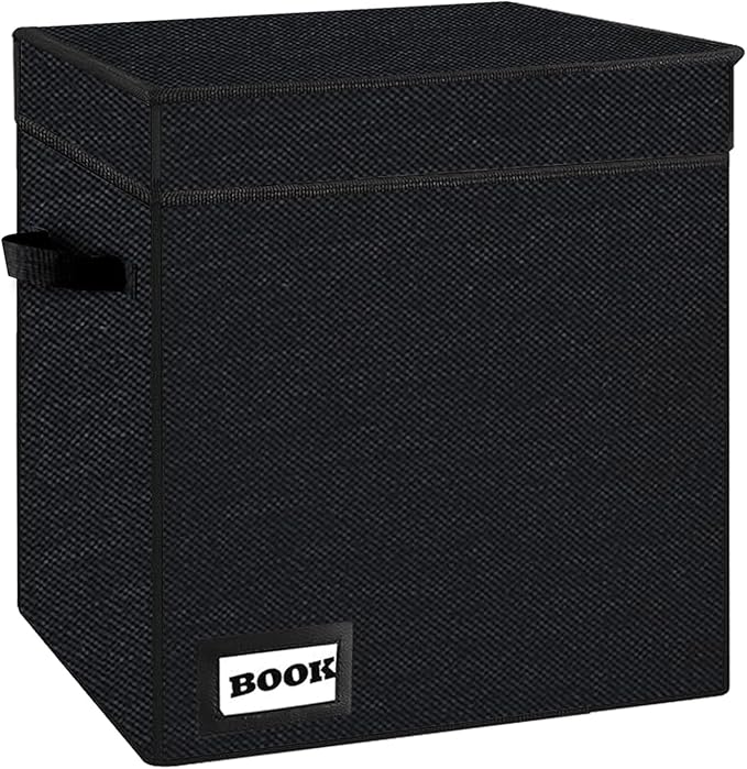 Comic Book Storage Short Box, 11.8" X 9.8" X 7.8", Holds 100-120 Collection Book, Heavy Duty Comic Collection Gift Bin Container Holder Shelf (Black)