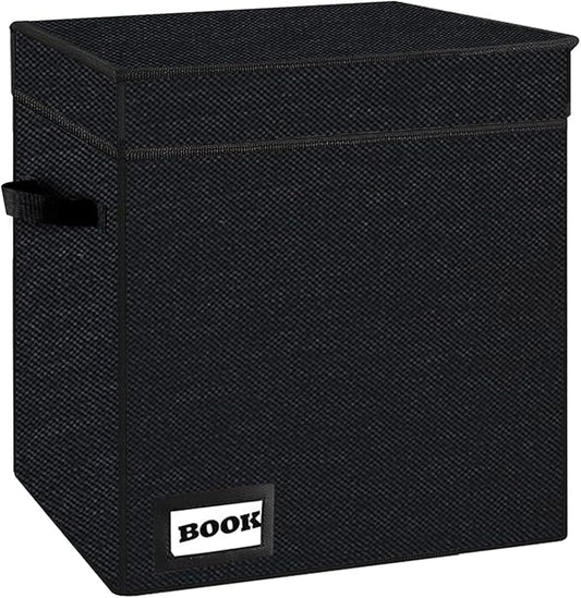 Comic Book Storage Short Box, 11.8" X 9.8" X 7.8", Holds 100-120 Collection Book, Heavy Duty Comic Collection Gift Bin Container Holder Shelf (Black)