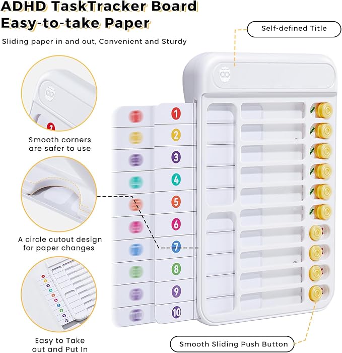 Chores Chart for Kids to Do List Checklist Chore Board ADHD Tools Magnetic Chore Chart with Sliders and Magnetic Marker for Fridge 2PCS White Chore Chart