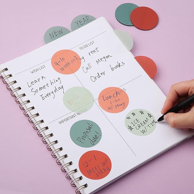 Mr. Pen- Transparent Sticky Notes, 200 Pcs, Pastel Colors, Round Translucent, See Through Bible Sticky Notes, Stocky Notes for Bible Journaling