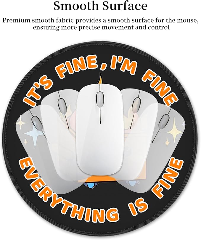 2 Pack Dumpster on Fire Mouse Pad, Funny Cute Mousepad for Desk Accessories, Small Mouse Pad for Gaming Computer Laptop, Work Home Office Supplies Decor, It's Fine I'm Fine Everything is Fine