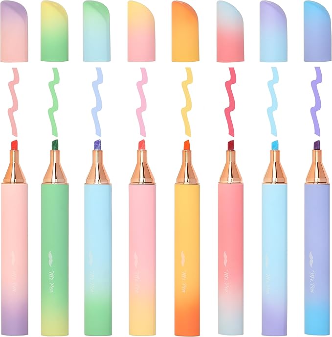 Mr. Pen- Glitter Highlighters, 8 Pack, Sunshine Colors, Chisel Tip, Cute Highlighters for School, Glitter Marker