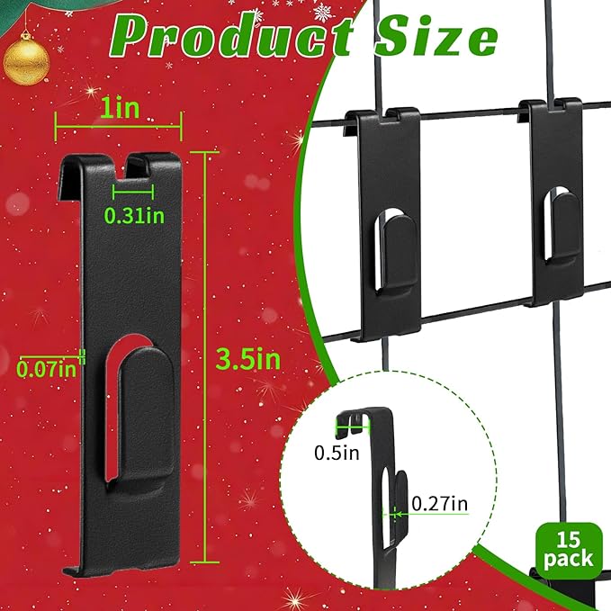 15 Pack Gridwall Hooks Hangers Metal Grid Wall Picture Hooks Grid Wall Accessory for Art Clothes Painting, Panel, Pegboard, Shelf, Commercial Display