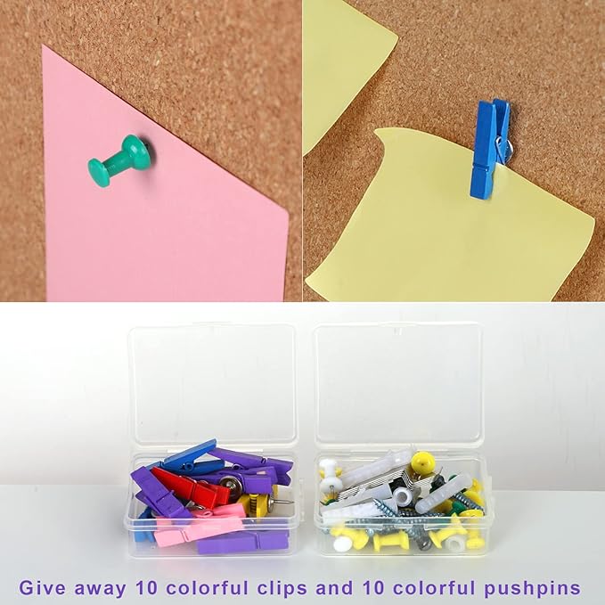 Cork Board Bulletin Board, Cork Boards for Walls with Frame, Pin Board for Walls, Black Corkboard, Perfect for Home Office Decor, Home School Message Board or Wall Mounted Picture Vision Board(4pack).