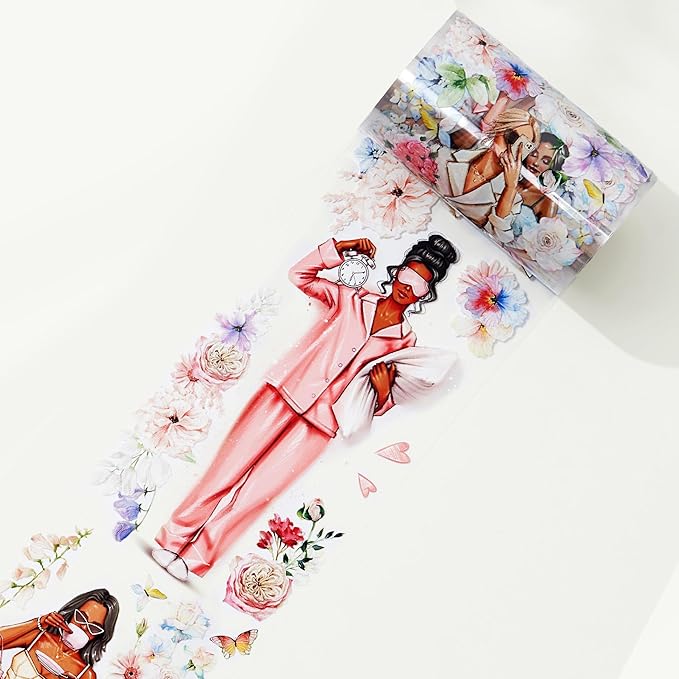 WT Wide PET Tape, Perfect for Scrapbooks, Junk Journals, Flower Girls Decorative Tape, Bloom & Vogue Tape, Transparent Clear Adhesive, Journal Scrapbook Bujo Planner DIY Craft Supplies(Single Roll)