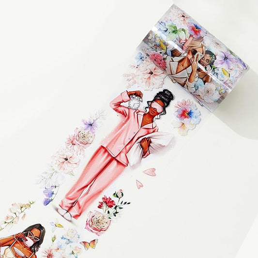 WT Wide PET Tape, Perfect for Scrapbooks, Junk Journals, Flower Girls Decorative Tape, Bloom & Vogue Tape, Transparent Clear Adhesive, Journal Scrapbook Bujo Planner DIY Craft Supplies(Single Roll)