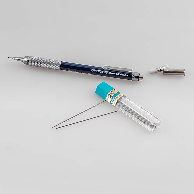 Pentel Graph Gear 500 Automatic Drafting Pencil, 0.7mm, Blue Barrel, 1 Pack (PG527BP)