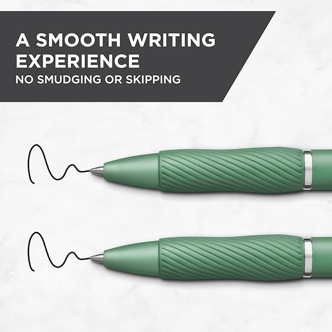 Sharpie S-Gel, Gel Pens, Medium Point, Black Ink | 0.7mm | Green Barrel | 8 Pens Total