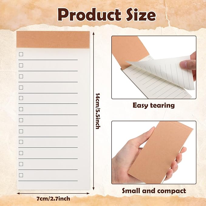 Eaasty 20 Pack to Do Lists Notepads Bulk Mini Memo Pads 5.5 x 2.7 with Lined Writing Small Pocket Notepad Kraft Cover for Office Supplies Grocery Shopping List Reminders Organization Planning